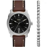 Fossil Reloj analógico 'MACHINE' marrón / gris oscuro / plata
