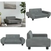 vidaXL Cama para perros, gris oscuro, 70x45x33 cm, terciopelo - Cama para perros - Camas para perros - Sofá para perros - Sofá para mascotas
