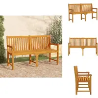 vidaXL Banco de jardín de 150 cm, madera maciza de acacia - Bancos de jardín