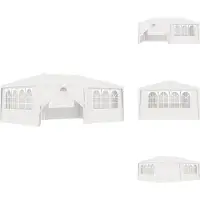 vidaXL Tienda de fiesta profesional con paredes laterales, 4x6 metros, color blanco, 90 g/m² - Pabellones y tiendas de fiesta