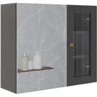 Vicco Armario con espejo de baño Malte Gris 60 x 50 cm con espejo, Model 54266