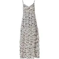 KOROSHI Vestido marrón / gris claro / negro / blanco