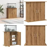 vidaXL Soporte para acuario , estilo artesanal, roble, 81 x 36 x 73 cm, material de madera