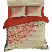 L'essentiel Maison L'Essentiel, Juego de ropa de cama, modelo PRL6128, color rojo. Incluye: funda de edredón, parte superior del edredón y fundas de almohada. Material: 100% microfibra de poliéster