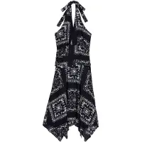 Desigual , Vestido bandana nudo, Viscosa, Negro, L