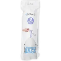 Brabantia Bolsas para cubo de basura PerfectFit, tipo D, de 15-20 litros, paquete de 20 unidades