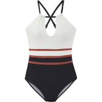 LASCANA Traje de baño marrón rojizo / negro / blanco