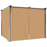 vidaXL Pabellón con cortinas, 3x3 metros, color taupe, estructura de acero - Pabellones y toldos para fiestas