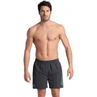 Arena Bermudas 'Fundamentals Logo Boxer' gris oscuro / jade