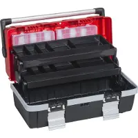 Allit Maletín de herramientas McPlus Alu, color rojo/, con 18 compartimentos de polipropileno