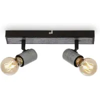Briloner Foco empotrable para techo, 2 luces, 30 cm de largo, color plateado envejecido
