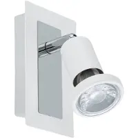 Eglo Sarria, Lámpara de techo, Bombillas no reemplazables, 10 W, 3000 K, 400 lm, Cromo, Blanco