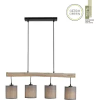 JUST LIGHT GERDA TRIBU, lámpara colgante, casquillo E27, máximo 10W, 4 luces, color beige, modelo 15783-29