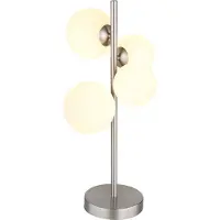 Globo Lighting | Lámpara de mesa de metal, acabado níquel mate, con 4 bombillas LED G9