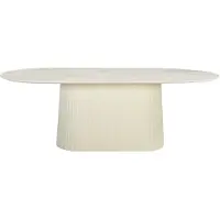 LivingFurn Mesa Patrice, 230x110x76 cm, madera de mango, color blanco