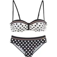 LASCANA Bikini naranja / negro / blanco