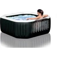 Intex 28462 - Bañera de hidromasaje - PureSPA Jet + Bubble Deluxe (octogonal, color negro ónix, Ø218 cm en el exterior / Ø168 cm en el interior). Control mediante aplicación