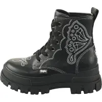 Buffalo Botines con cordones 'Aspha' negro / blanco