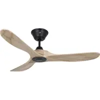 CasaFan Ventilador de techo ECO GENUINO negro/madera clara, 122 cm, silencioso