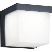 TRIO Lámpara de pared LED para exteriores, iluminación para terrazas, diseño cúbico, farola exterior