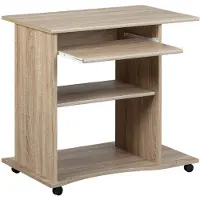 Inter Link Mesa de ordenador, lado izquierdo, modelo Durini, 80 cm, con cajón para teclado, acabado Sonoma roble
