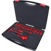 Ks Tools 918.3960, Juego de llaves de vaso, 3/8", métricas, 7 piezas, acero cromo-vanadio, según las normas DIN 3120, ISO 1174 y DIN 7422