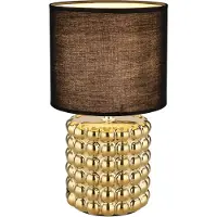 Globo 21626 VALENTINO: Lámpara de mesa de cerámica, color dorado, 1 bombilla E14
