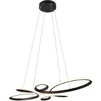 TRIO Lámpara colgante regulable, color negro, ancho 83 cm