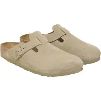 Birkenstock para hombre. 1025788 Zuecos de Piel Boston verde (Ajuste Regular) caqui (40), Plano, Ninguno, Casual, outlet 2026.