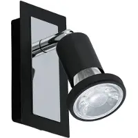 Eglo Sarria, Lámpara de techo, Bombillas no reemplazables, 10 W, 3000 K, 400 lm, Negra, Cromada