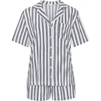 s.Oliver Pijama de pantalón corto marino / negro / blanco