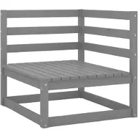 vidaXL Juego de jardín de 3 piezas, color gris, madera maciza de pino - Juego de jardín tipo lounge - Juegos de jardín tipo lounge - Juego de lounge - Juegos de lounge