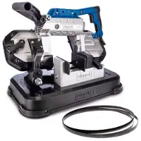 Scheppach Sierra de cinta para metales MBS1200. Incluye cinta de sierra. Potencia: 1200W. Altura de corte: hasta 127mm. Capacidad de corte de tubos: hasta Ø80mm. Con luz LED