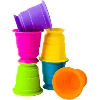 Fat Brain Toys Ventosas Apilables De Vidrio Con Ventosa Kupz