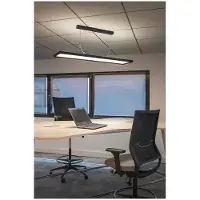 SLV Lámpara colgante WORKLIGHT / Lámpara para salón, iluminación interior, lámpara colgante para comedor, LED, lámpara de techo / 4000K, 57W, 5000lm, negra, regulable