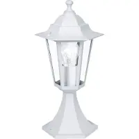Eglo LATERNA 5, Lámpara de poste exterior, Blanco, Vidrio, IP44, Clase I, Transparente