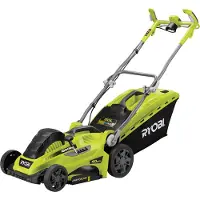 Ryobi - RLM18E40H, cortacésped manual, motor eléctrico, 1,8 kW de potencia, anchura de corte de 40 cm, tracción en las ruedas, función de mulching, depósito de recogida de hierba trasero