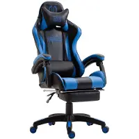 CLP Silla de oficina Gaming modelo Ignite, con altura ajustable y giratoria, color: negro/azul