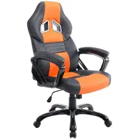 CLP Silla de escritorio Gaming modelo Pedro, giratoria y con ajuste de altura | Color: negro/naranja