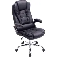 CLP XXL Silla de escritorio para chefs Thor I Capacidad máxima: 150 kg. Silla de oficina con altura ajustable y reposabrazos. Silla giratoria con acolchado grueso, color: negro