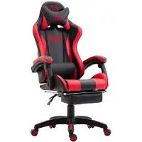 CLP Silla de escritorio Gaming modelo Ignite, con ajuste de altura y giratoria, color: negro/rojo
