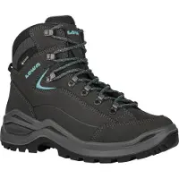 Lowa - Zapatillas de senderismo Mujer - Renegade Evo GTX Mid Ws W Asphalt/Turquoise para Mujer de Cuero - Talla 40 - Gris