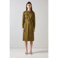 Lk bennett Newton Utility Shirt Dress Olive Talla: 12 | Blusón Outlet | Mujer | Verde