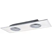 JUST LIGHT Lámpara de techo LED Leuchten Direkt Flat Air, blanca, de 120 x 40 cm, con ventilador