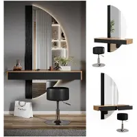 Vicco Tocador Melisa 120 cm con espejo LED y taburete, Model 47690