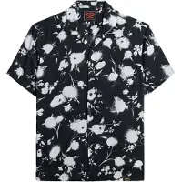 Superdry para hombre. M4010941A Camisa estampada de manga corta negro (XL), Casual, Modal, outlet 2026.