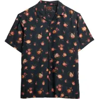 Superdry para hombre. M4010941A Camisa estampada de manga corta negro (L), Casual, Modal, outlet 2026.