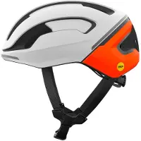POC - Cascos para bicicleta - Omne Beacon MIPS Hydrogen White/Fluorescent Orange Matt - Talla 56-61 cm - Blanco