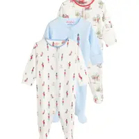 Next Pijama entero/body azul claro / rojo / blanco lana