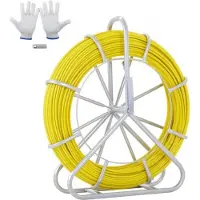 Sans marque Bobina de cable de fibra óptica – Ø6,35mm x 129,5m – Con carrete de acero – Bobinas de cable resistentes para electricidad y comunicaciones